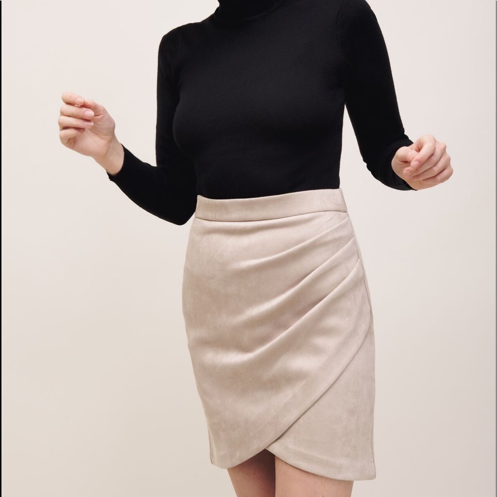 Ariana Faux Suede Tan Mini Skirt (from Dynamite) - Size XXS